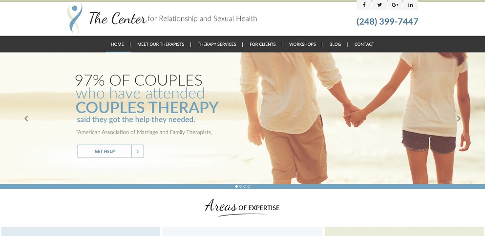 Скриншот страницы сайта центра психологической помощи